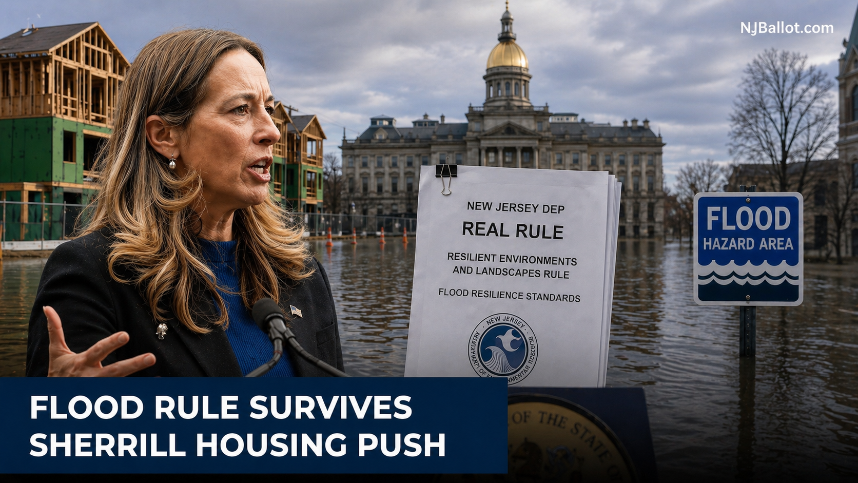 NJ DEP Flood Rule Survives Sherrill Housing Push, Builders Squeeze