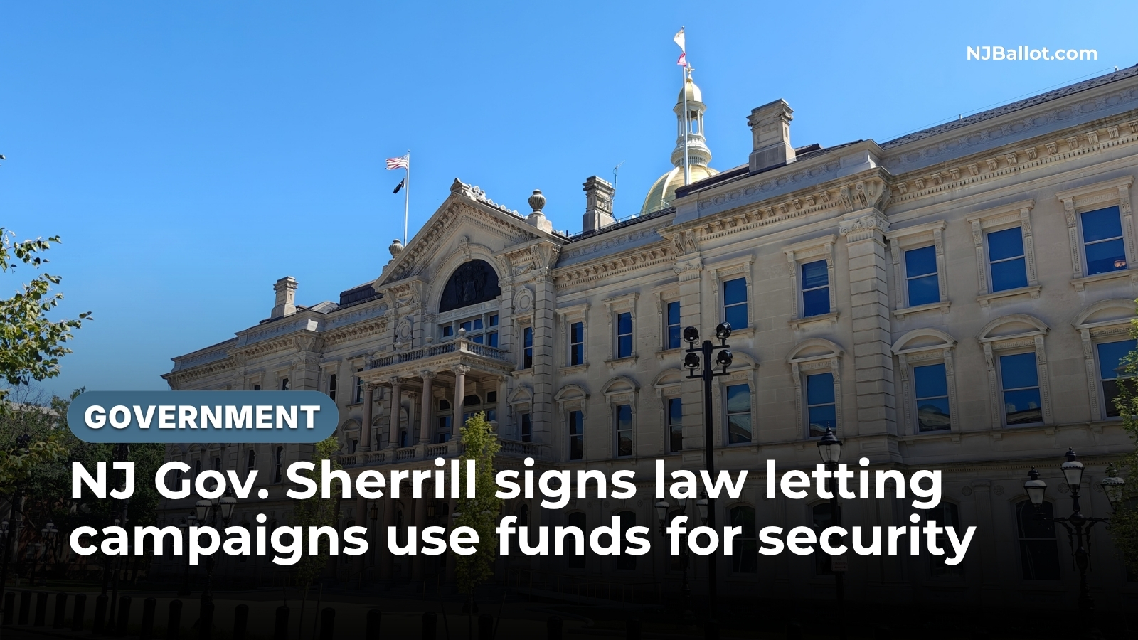 NJ Gov. Sherrill signs law letting campaigns use funds for security