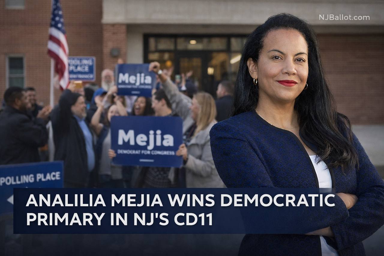 Mejia Wins NJ-11 by 20 Points on Essex County Dominance; Morris County Remains Tight as November Rematch Looms