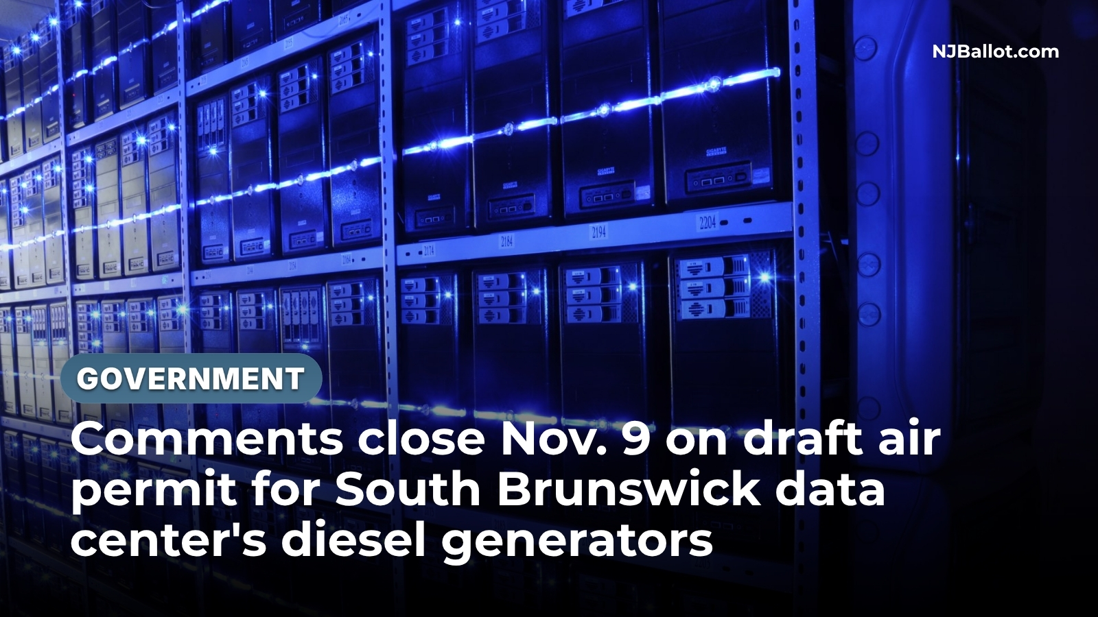 Comments close Nov. 9 on draft air permit for South Brunswick data center's diesel generators