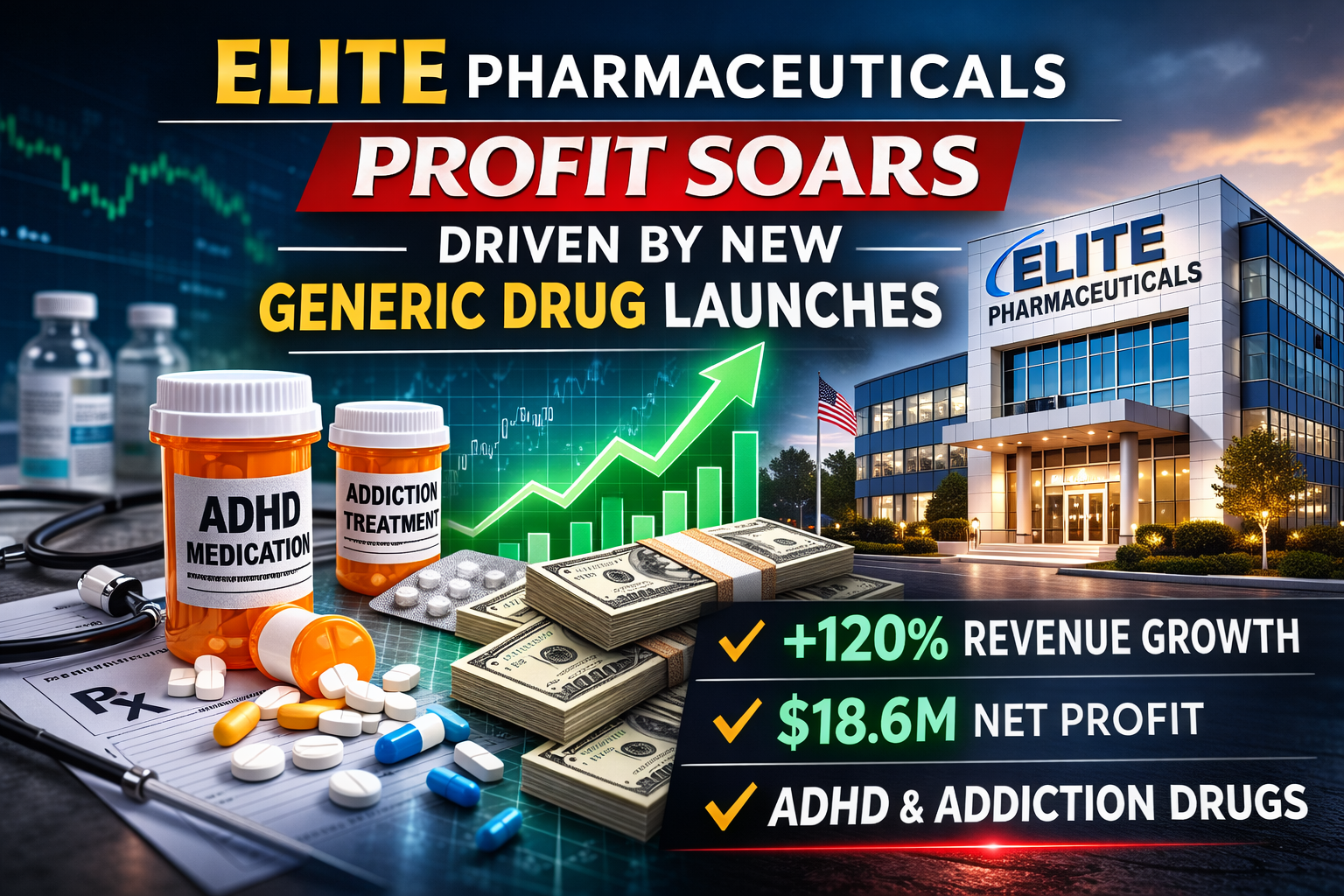 Elite Pharmaceuticals Reports Major Profit Growth Driven by New Generic Drug Launches
