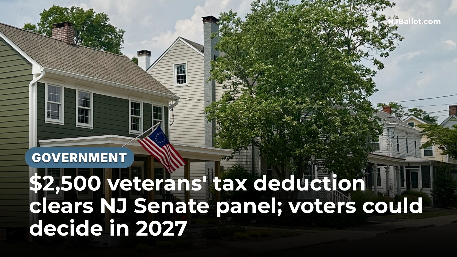 $2,500 veterans' tax deduction clears NJ Senate panel; voters could decide in 2027